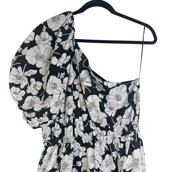 Hyacinth House Tuckernuck Maureen One Shoulder Black & White Maxi Dress Large - Picture 4 of 16